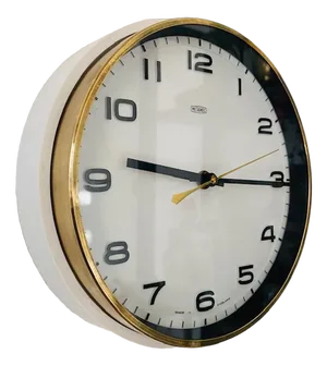 Mid-Century Metamec Wall Clock in White Gold