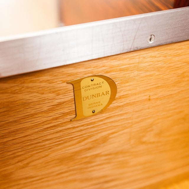 Wood 1970s Rosewood & Chrome Credenza by Roger Sprunger for Dunbar For Sale - Image 7 of 12