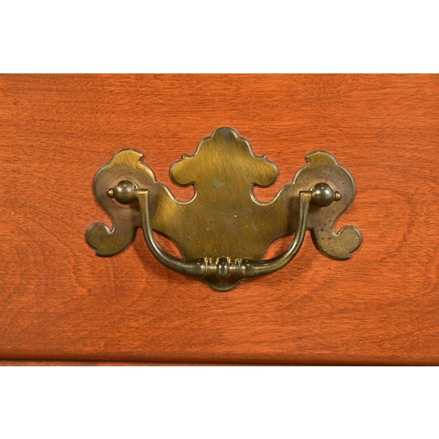 Ethan Allen American Colonial Solid Maple Drop Front Secretary Desk, Circa 1970s For Sale - Image 9 of 16