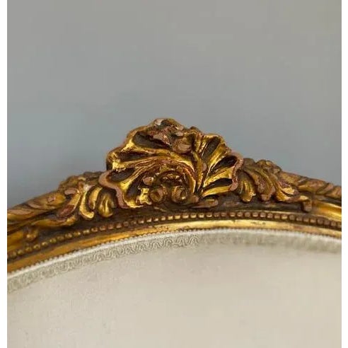 Wood Vintage French Gilt Bergere Armchairs - a Pair For Sale - Image 7 of 9