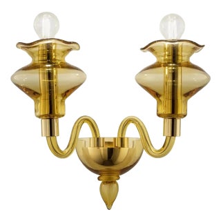 Amber Murano Glass Sconce with Linear Design by Simoeng for Simoeng For Sale