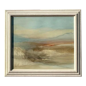 Vintage Boho Original Oil Landscape Painting on Canvas