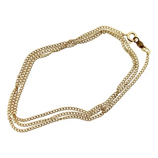 Vintage 14k Gold 18” Baby Curb Link Chain For Sale