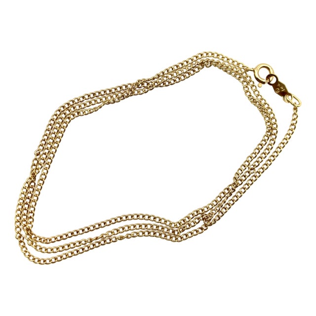 Vintage 14k Gold 18” Baby Curb Link Chain For Sale
