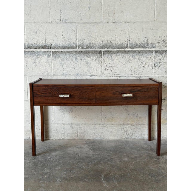 Rosewood Entry Table With Two Drawers Danish Mid-Century Modern 1960s For Sale - Image 13 of 13