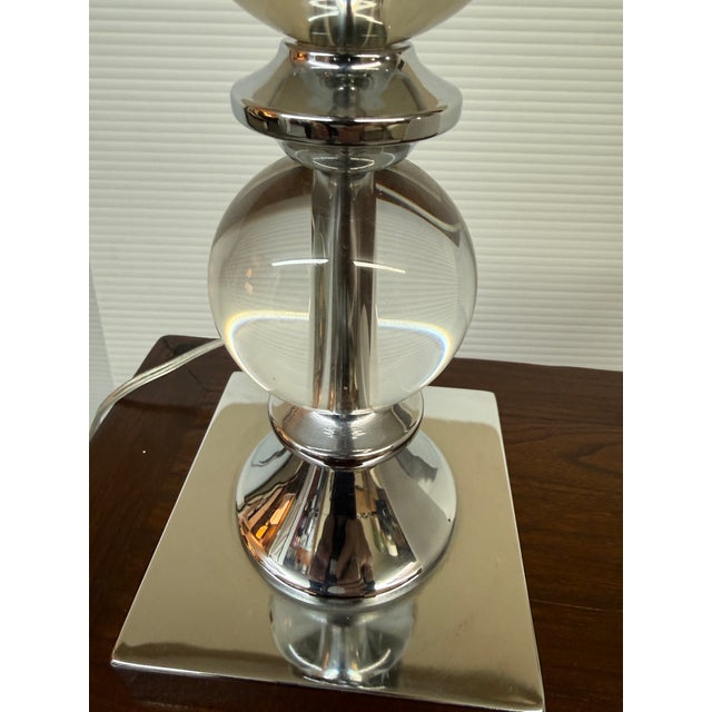 Transitional Acrylic Orb Table Lamp For Sale - Image 10 of 12