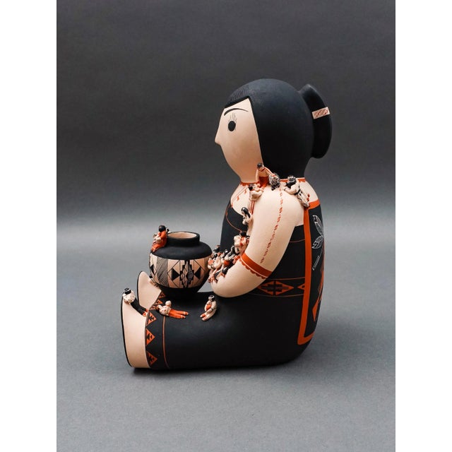 Mid 20th Century Mid 20th Century Dena Suina Cochiti Pueblo New Mexico Storyteller 30 Children Pottery Sculpture For Sale - Image 5 of 8