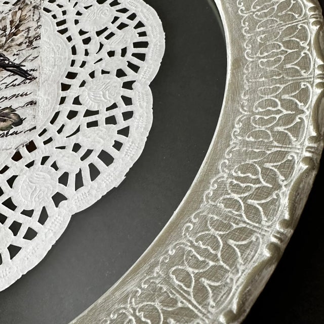 Late 20th Century Vintage Late 20th Century Round Green & White Silver Plated & Glass Platter For Sale - Image 5 of 13