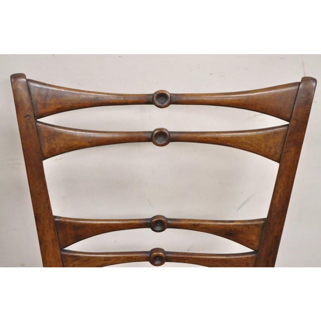 Mid 19th Century Antique Italian Biedermeier Arts & Crafts Walnut Bowtie Chiavari Side Chair Pair For Sale - Image 12 of 12