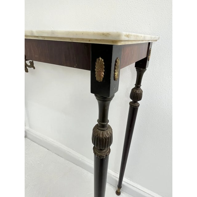 Italian Console Table in Brass and Bronze with Marble Top, 1950s For Sale - Image 14 of 18