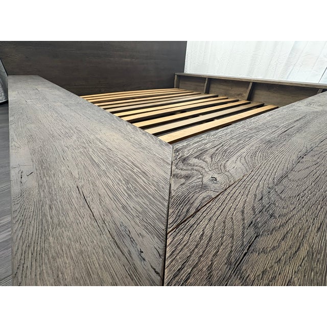Rh Drifted Reclaimed Oak Panel Bed – King Brown Oak |European Oak | Designed by Nils Verhoeven For Sale - Image 12 of 18