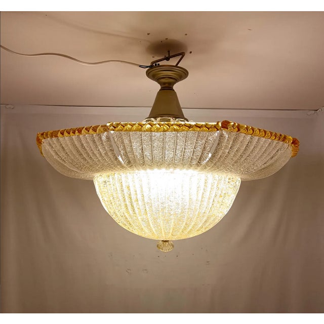 1960s Large Vintage Murano Glass Chandelier from Barovier & Toso, 1960s For Sale - Image 5 of 11