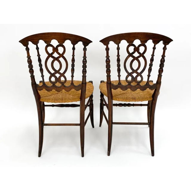 19th Century Saber Leg Rush Side Chairs—A Pair For Sale - Image 4 of 12