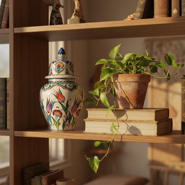 The Joy of Seasons: The Floral Ginger Jar This Handmade Ceramic Ginger Jar is a tribute to the richness of nature....
