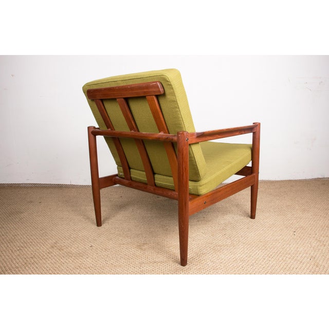 Danish Teak and Fabric Lounge Chair by Børge Jensen & Sønner for Bernstorffsminde Møbelfabrik A/S, 1960s For Sale - Image 12 of 18