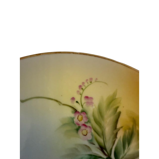 Early 20th Century Hand Painted Nippon Floral Plate For Sale - Image 4 of 8