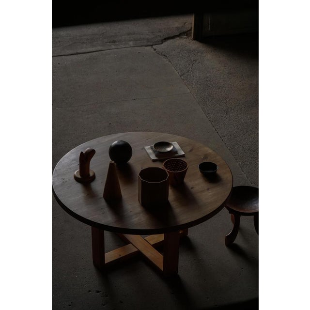 Wood Mid-Century Swedish Round Pine Dining Table by Roland Wilhelmsson, 1960s For Sale - Image 7 of 18