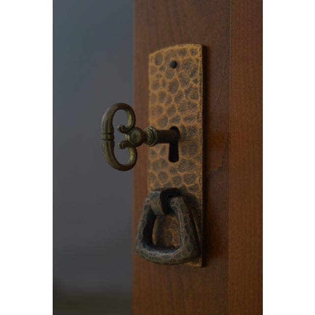 Wood Stickley Cherry 1 Door Mission Style Bookcase For Sale - Image 7 of 15