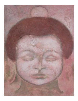 Sax Berlin Cracked Buddha. Contemporary Buddha Painting 2001