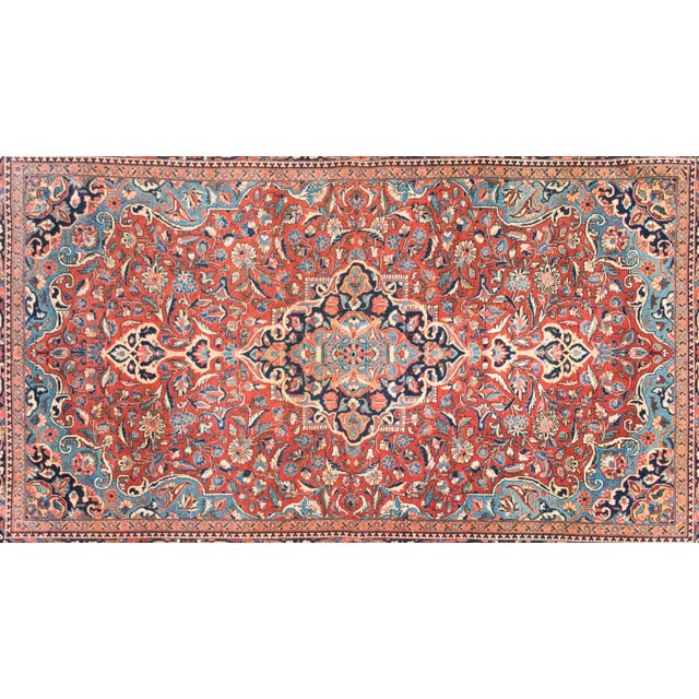 Persian Early 20th Century Persian Kashan Rug For Sale - Image 3 of 16