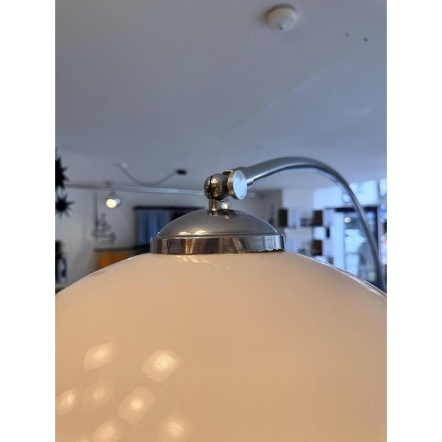 Reggiani Mid-Century Italian Adjustable Arc Lamp by Goffredo Reggiani for Reggiani with Shade fro Guzzini, 1970 For Sale - Image 4 of 9