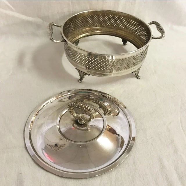 Late 20th Century Vintage Italian Silverplate Casserole Dish With Lid For Sale - Image 5 of 8