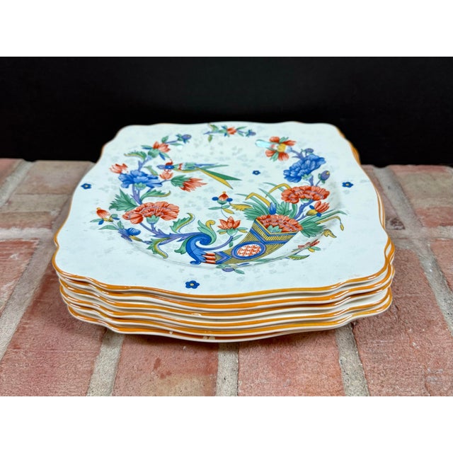 Vintage English Crown Ducal Ware Salad / Lunch Plates - Set of 6 For Sale - Image 9 of 10