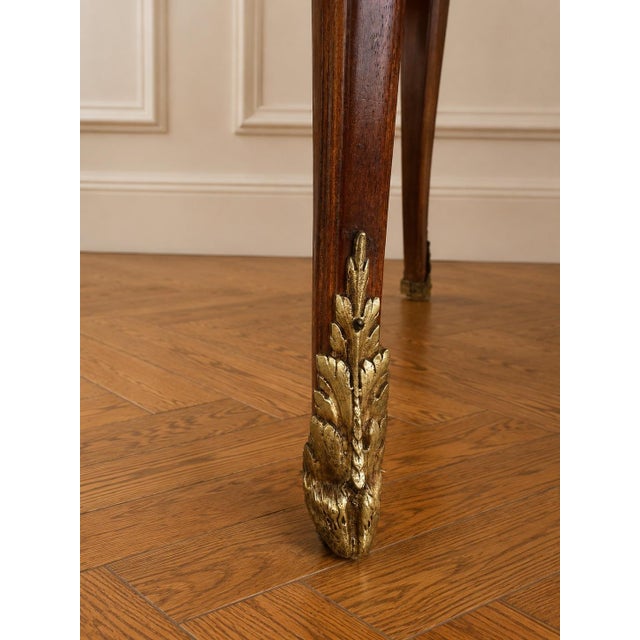 1900 - 1909 Italian Parquetry Inlaid Tray Table With Painted Figural Panel and Removable Glass Top Late 19th Century For Sale - Image 5 of 9