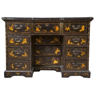 19th-C. Chinoiserie Knee Hole Desk