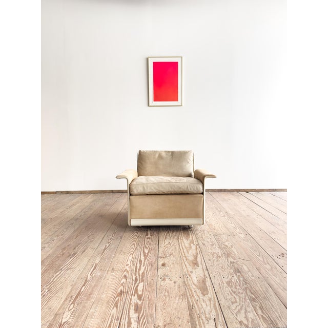 Mid-Century Modern Lounge Sofa, Armchair and Table, Sofa Set in Glass Fiber and Suede by Dieter Rams for Vitsoe, Germany, 1960s, Set of 4 For Sale - Image 3 of 18