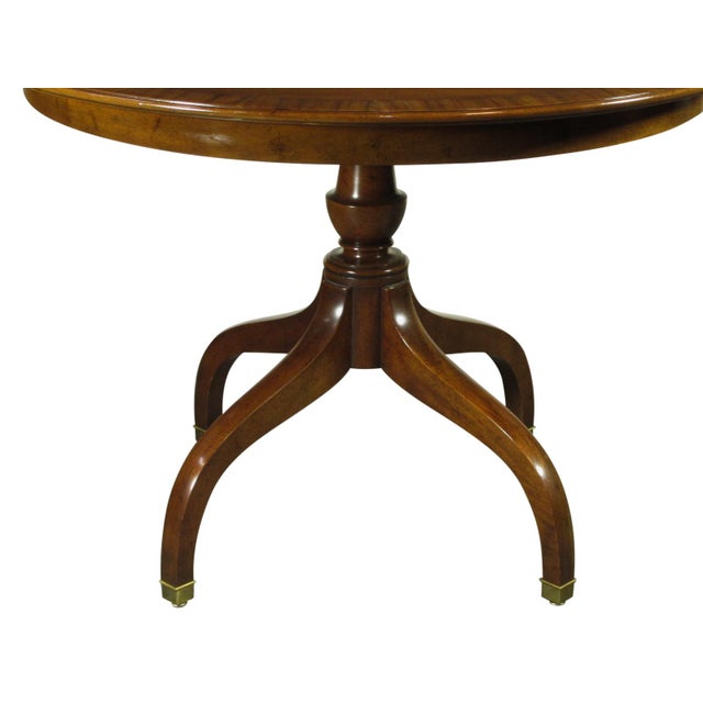 Wood 1960s Regency Style Inlaid Dining Table For Sale - Image 7 of 13