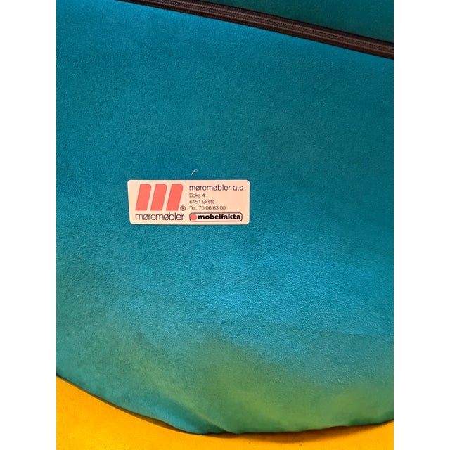 Chrome 1980s Postmodern Multicolored Microfiber Armchairs by Møremøbler – A Pair For Sale - Image 8 of 8