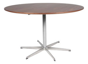 Dining Table in Circular Walnut attributed to Piet Hein and Bruno Mathsson for Fritz Hansen