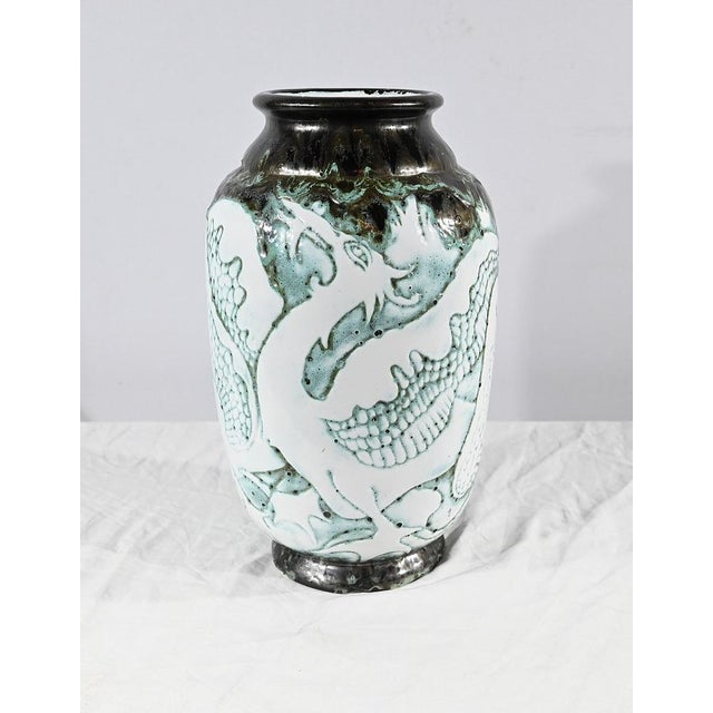 Les Pélicans Vase by L. Alaurent, 1950 For Sale - Image 17 of 18