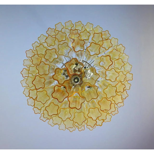 Large Vintage Italian Chrome and Murano Glass Chandelier, 1982 For Sale - Image 3 of 13