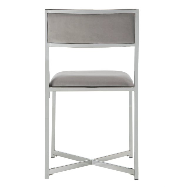 Chrome Side Chair in Grey & Chrome - a Pair For Sale In Philadelphia - Image 6 of 10