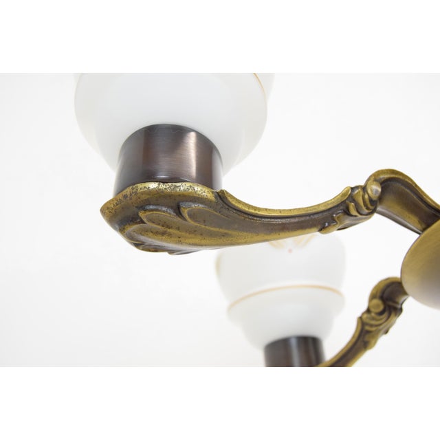 Metal Art Deco Chandelier, Germany, 1930s For Sale - Image 7 of 16