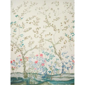 Schumacher x Miles Redd Madame De Pompadour Panel Fabric in Alabaster
