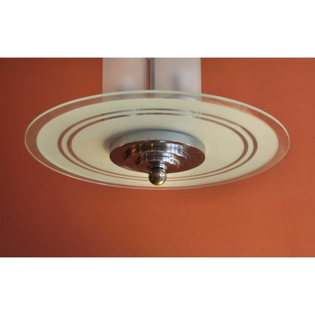 Art Deco Pending Lamp attributed to Henri Petitot for Atelier Petitot, 1930s For Sale - Image 4 of 10