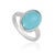 Contemporary Minimalist 4.7 Ct Oval Turquoise Bezel Set Solitaire Ring in 925 Sterling Silver Size 7 For Sale - Image 3 of 15