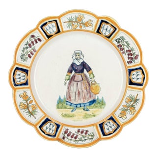 Henriot Quimper Faience Plate For Sale