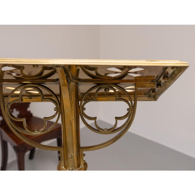 Late Victorian Brass Standing Church Gothic Lectern For Sale - Image 5 of 18