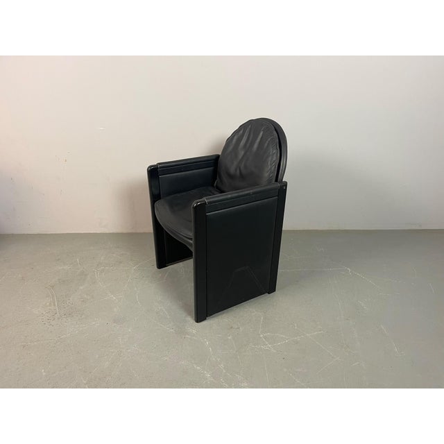 Black Mid-Century Postmodern Armchair in Black Leather from Bulo, Belgium, 1980s For Sale - Image 8 of 11