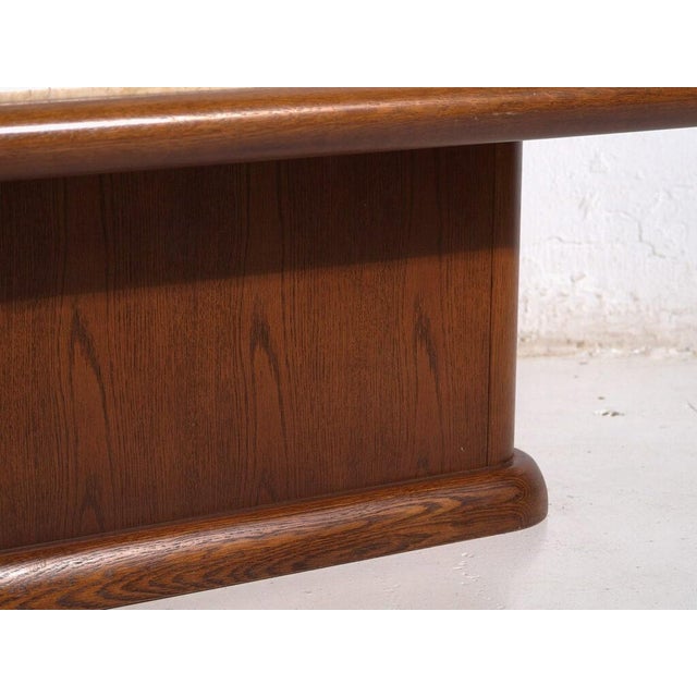 Vintage Japanese Wood and Marble Table For Sale - Image 5 of 11