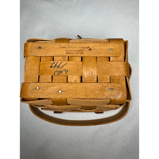 Arts & Crafts Longaberger Handwoven Lidded Basket For Sale - Image 9 of 12