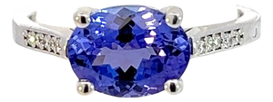 Natural Tanzanite Diamond Ring 6.5 14k WG 2.05 TCW Certified