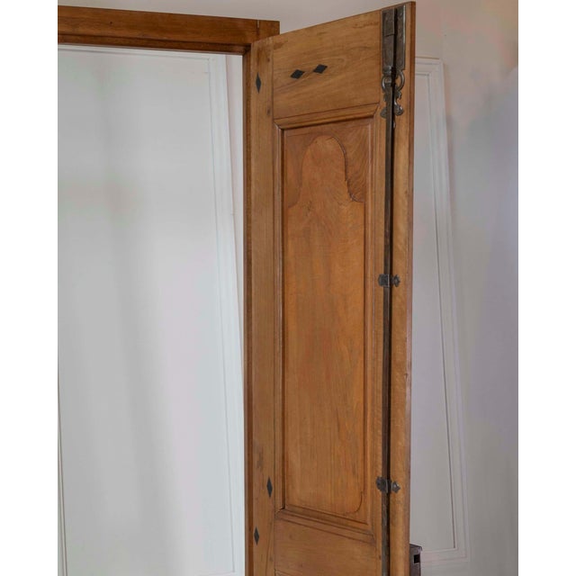 French 19th Century Double-leaf Double-sided Walnut Communication Door For Sale - Image 18 of 18