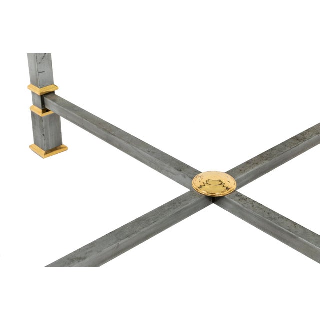 Gilt Metal and Glass Dining Table, 1970s For Sale - Image 3 of 8