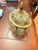 Hollywood Regency Mid 20th Century Brass and Hand Blown Bubble Glass Jar For Sale - Image 3 of 5