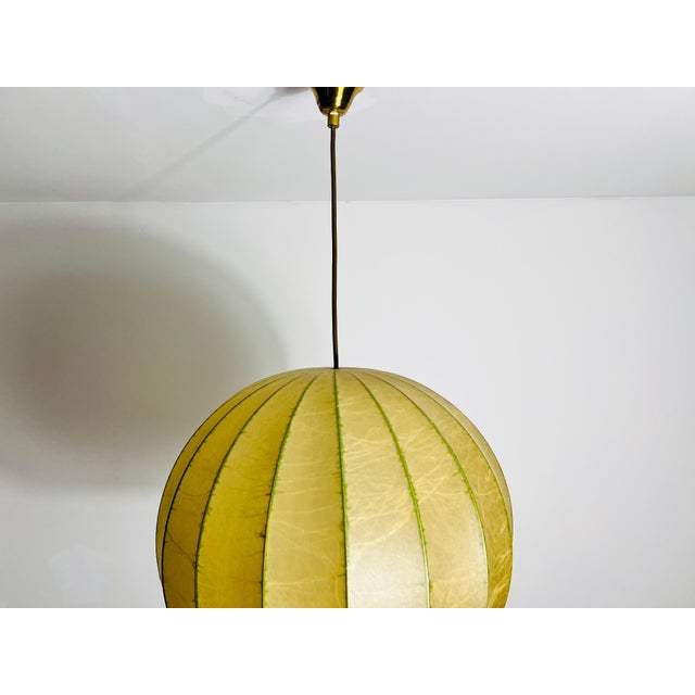 Mid-Century Modern Mid-Century Round Cocoon Pendant Lamp, 1960s, Italy For Sale - Image 3 of 12